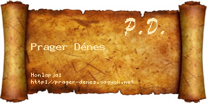 Prager Dénes névjegykártya
